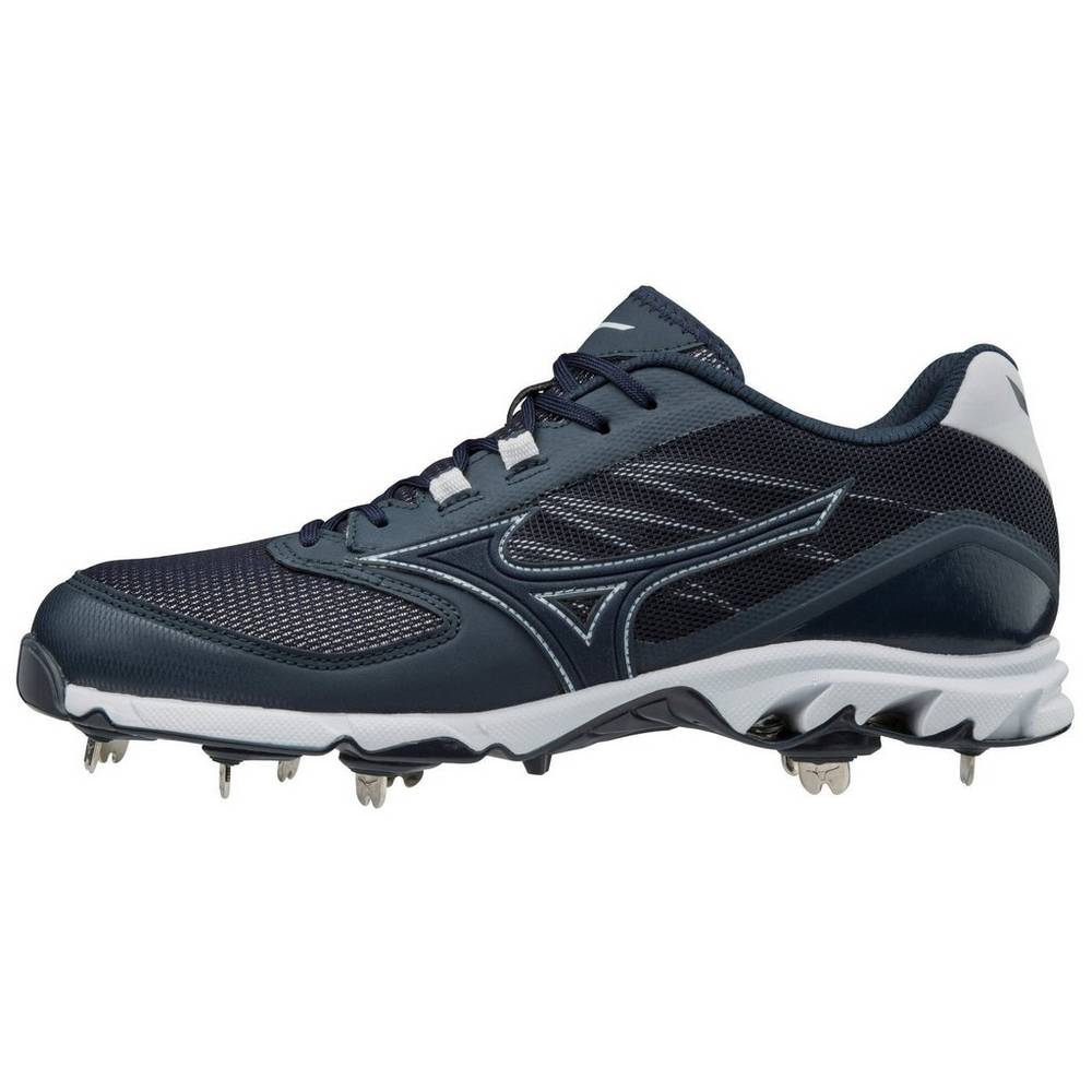 Zapatos Para Beisbol Mizuno 9-Spike Dominant 2 Bajos Metal Para Hombre Azul Marino/Blancos 6140823-C
